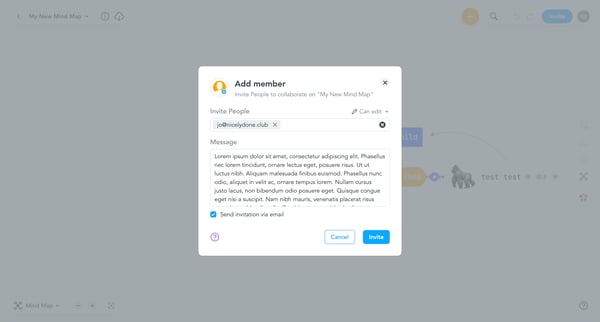 My New Mind Map - MindMeister Mind Map screen