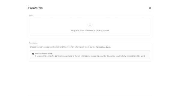 Bucket - Appwrite screen