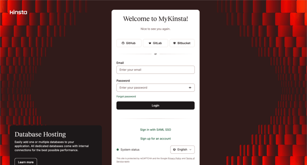 MyKinsta screen