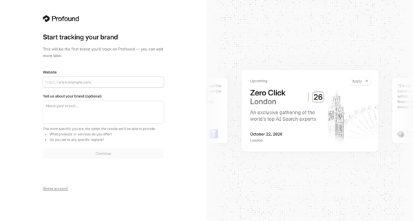 Profound | Answer Engine Optimization screen