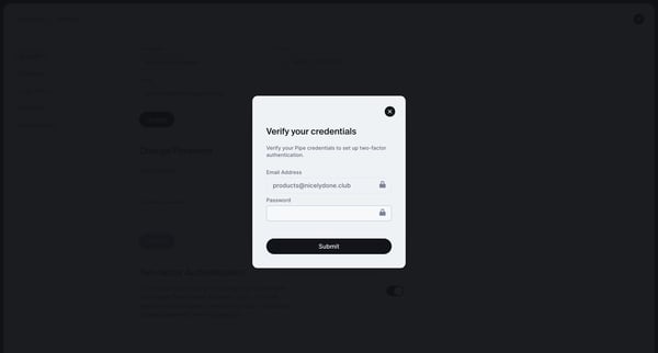 Account screen