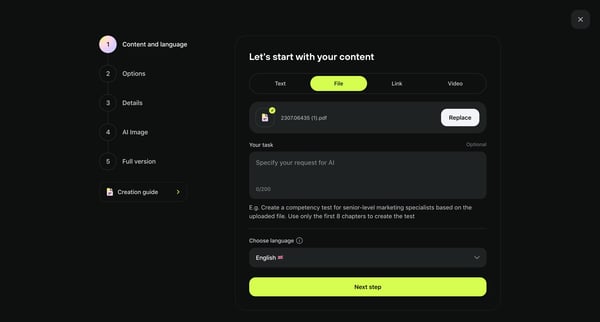 AI challenge · Meiro screen