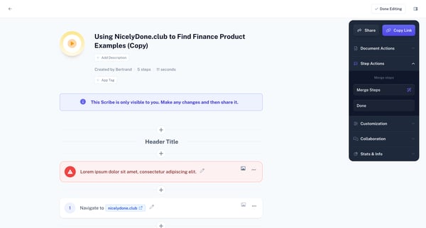 Using NicelyDone.club to Find Finance Product Examples (Copy) | Sc from Scribe