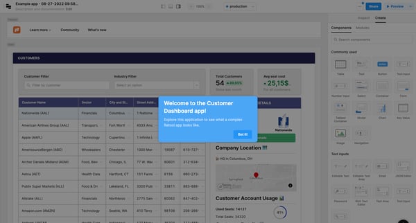 Example app - 08-27-2022 095831 | Editor  Retool screen