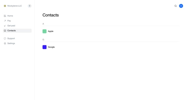 Contacts • Tola screen