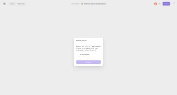 Add form data to Google Sheets - Tines screen