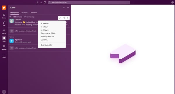 Later - Nicelydoneclub - Slack from Slack