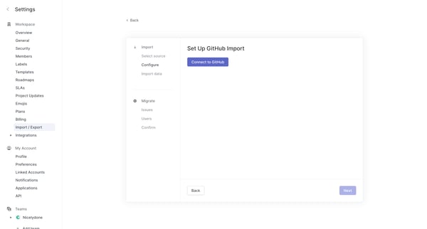 Migration assistant screen