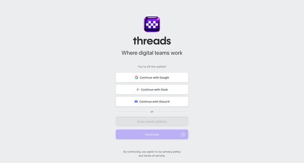 Threads screen