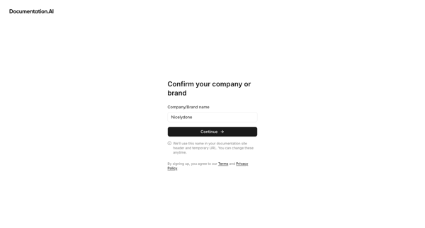 Dashboard - Documentation.AI screen