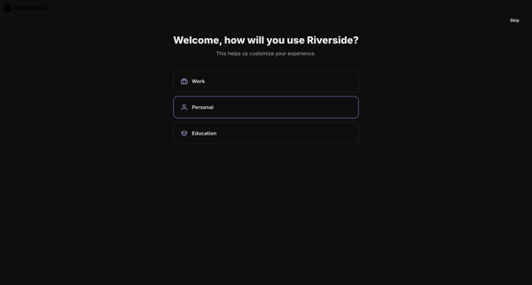 Riverside Studio screen