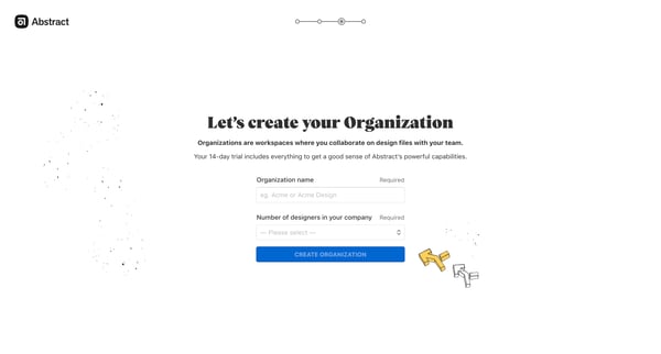 Create organisation screen