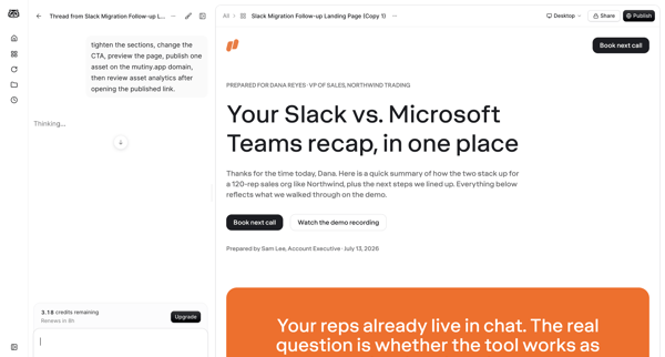 Slack Migration Follow-up Landing Page (Copy 1) | Mutiny from Mutinyhq
