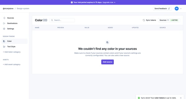 Specify · Design-system screen
