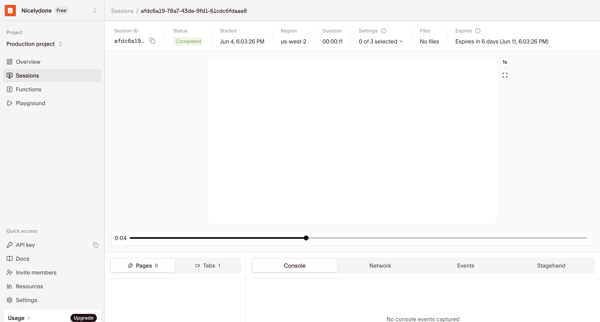 Browserbase - Headless Web Browser API screen