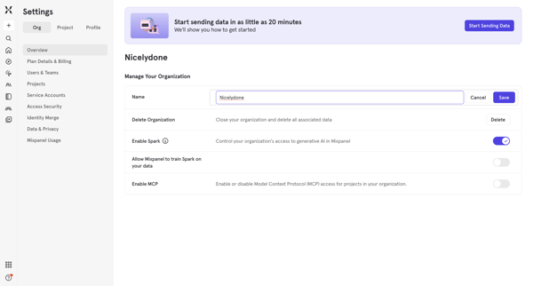 Mixpanel - Product Analytics screen