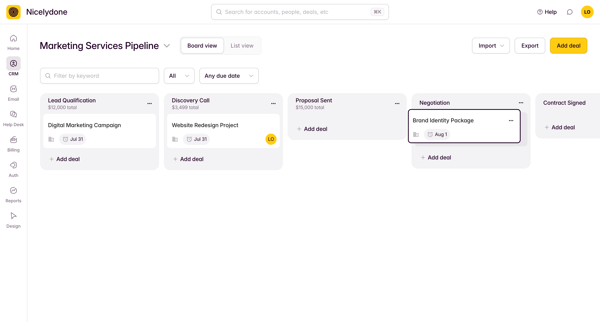 View Pipeline screen