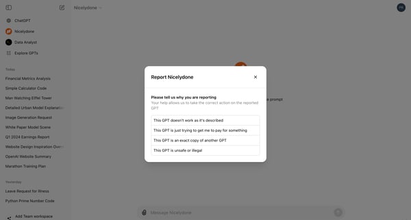 ChatGPT - Nicelydone screen