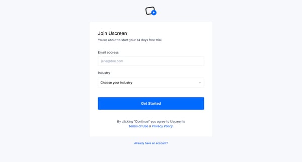 Join Uscreen screen