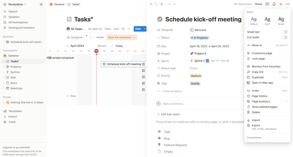 Tasks“ | All Tasks screen