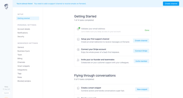 Getting started — Fernand screen