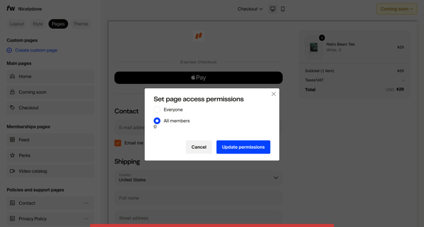 Site design – Dashboard from Fourthwall