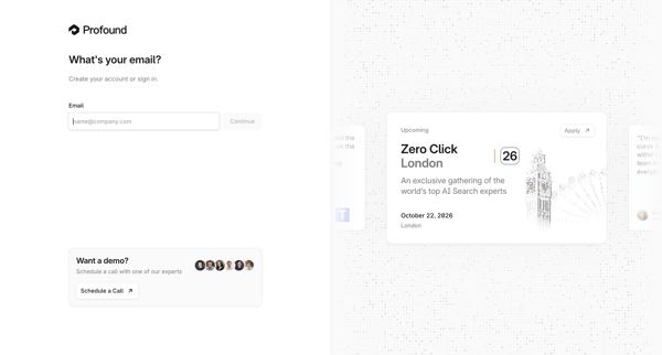 Profound | Answer Engine Optimization screen