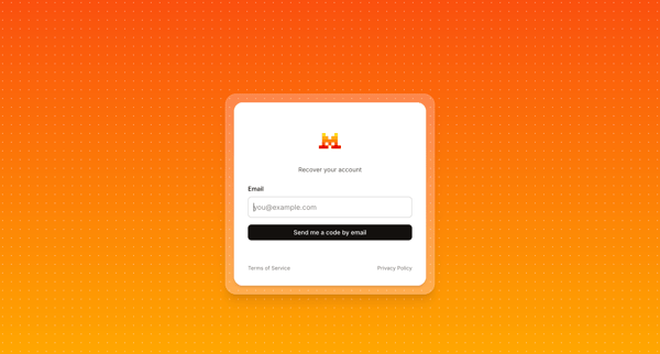 Recover my account - Mistral AI screen