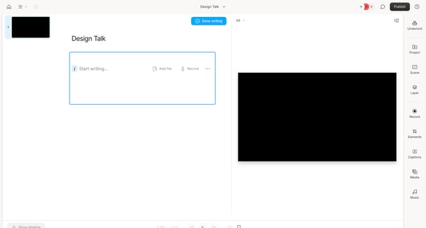 Design Talk - Descript screen