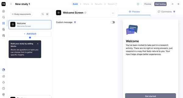 Your first project - Maze Draft screen