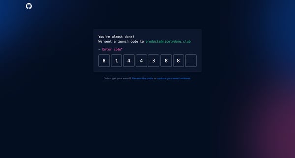 Please verify your email address screen