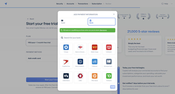 Copilot Money | Onboarding screen