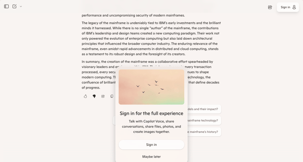 Microsoft Copilot: Your AI companion screen