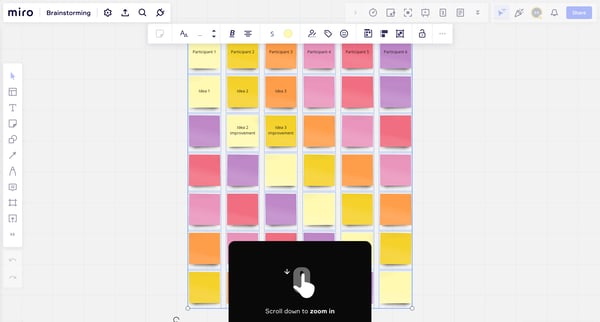 Brainstorming, Online Whiteboard for Visual Collaboration screen
