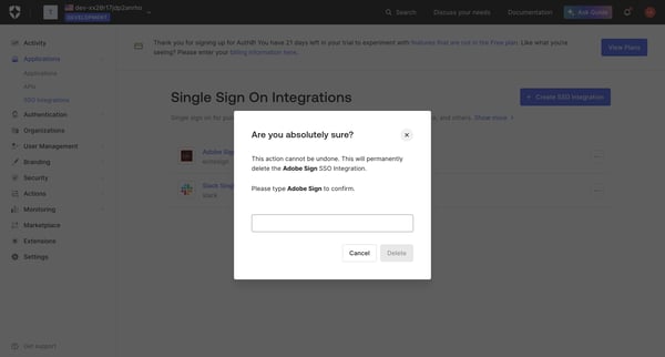 Single Sign On Integrations from Auth0