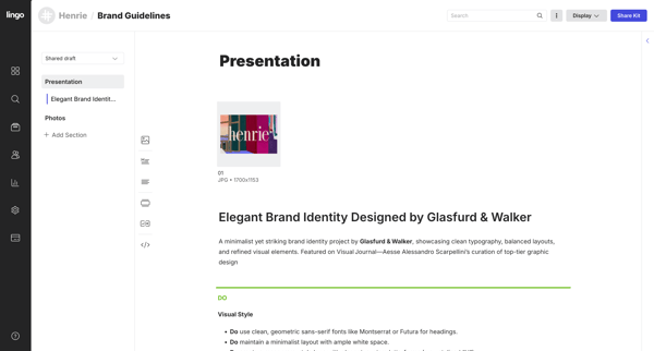 Brand Guidelines: Presentation screen