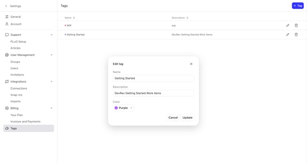 DevRev screen