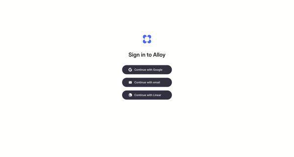 Alloy · AI Prototyping for Product Management screen