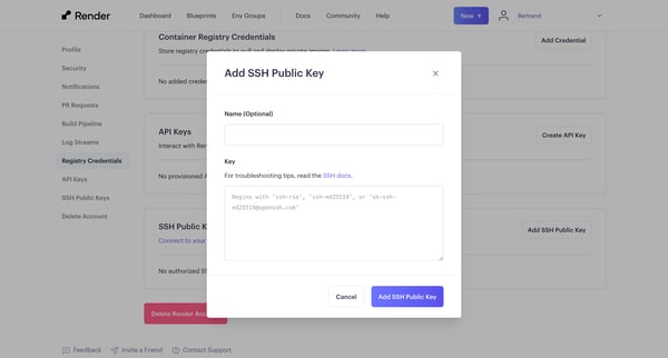 Account Settings screen
