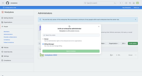 Administrators · Nicelydone screen