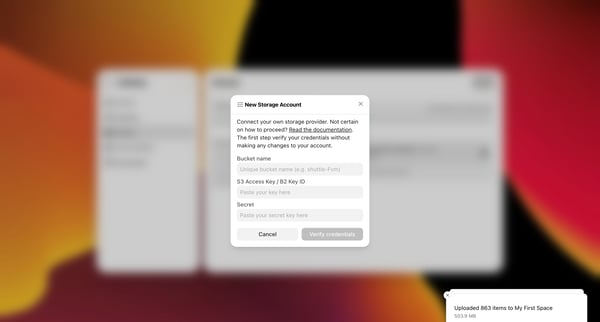 Settings screen