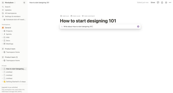 How to start designing 101 screen