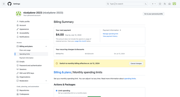 Spending Limit from Github