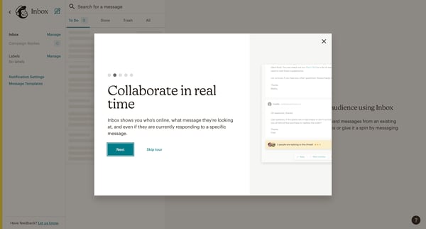 Inbox | Mailchimp screen