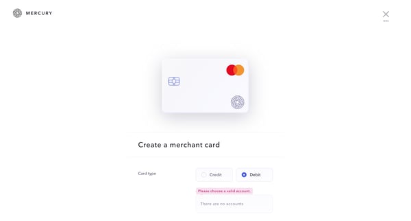 Mercury | Banking for startups screen
