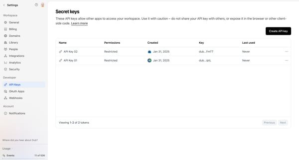 Dub.co - Link Management for Modern Marketing Teams screen
