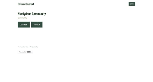 Nicelydone Community screen