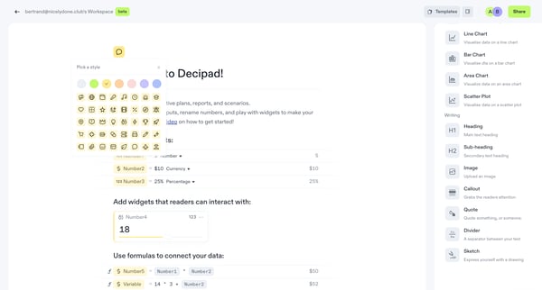 Welcome to Decipad! | Decipad screen