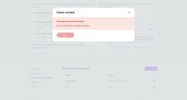 Evervault | Cage Details screen