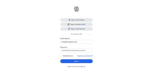 Sign in to SavvyCal screen